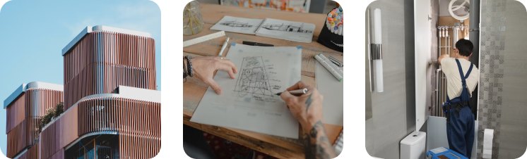 Portfolio nieruchomości firmy - budynek, projekt wnętrza i prace wykończeniowe